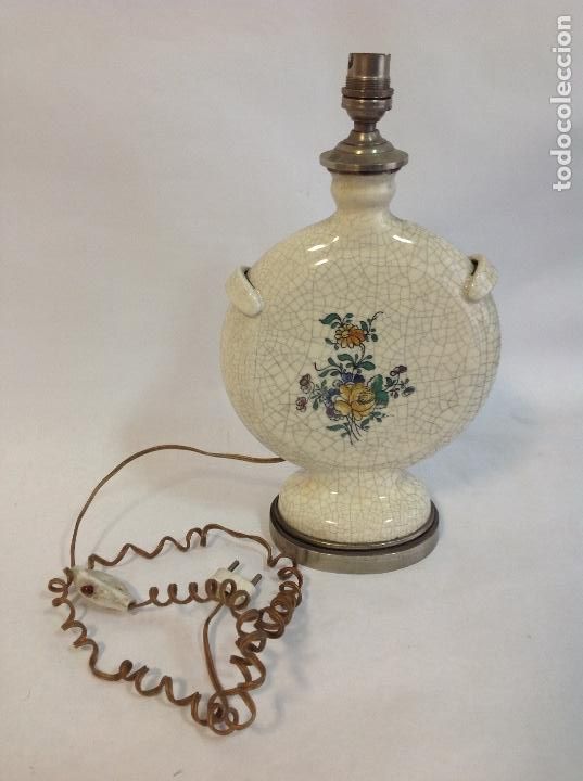 Antig&uuml;edades: Lampara de mesa de loza Craquele y esta&ntilde;o - Foto 1