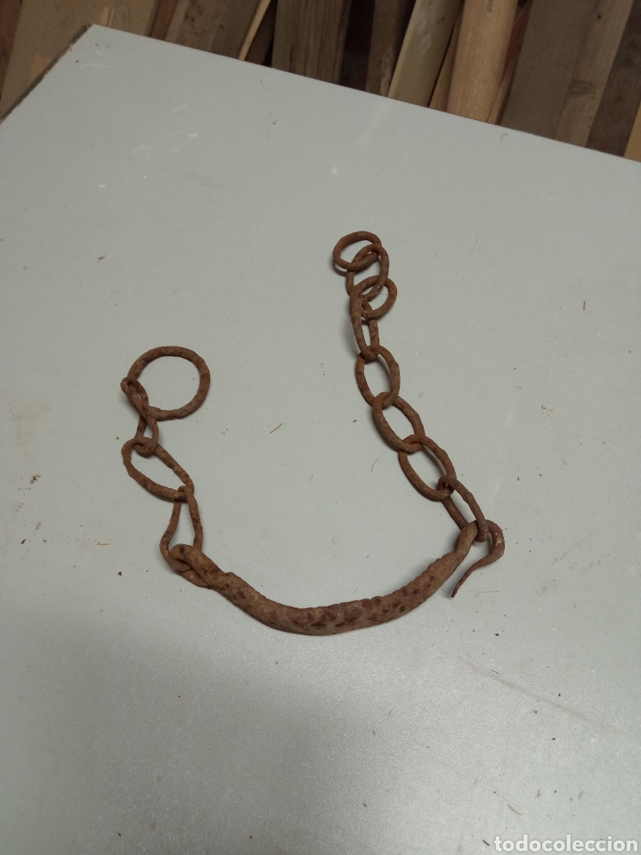 Antig&uuml;edades: Perrillo para bocado de caballo con cadena - Foto 1