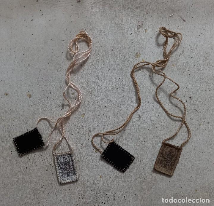 Antig&uuml;edades: Lote de 2 escapularios antiguos - Foto 1
