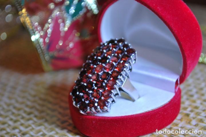 Antig&uuml;edades: Anillo de plata de LEY y 39 piedras. - Foto 2
