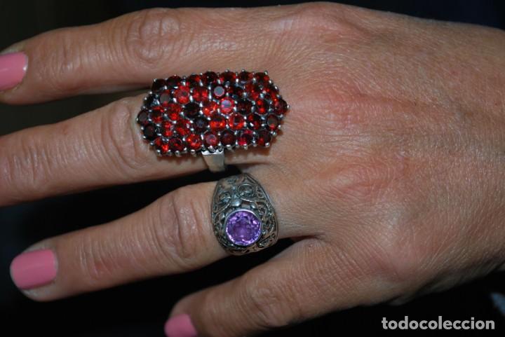 Antig&uuml;edades: Anillo de plata de LEY y 39 piedras. - Foto 9
