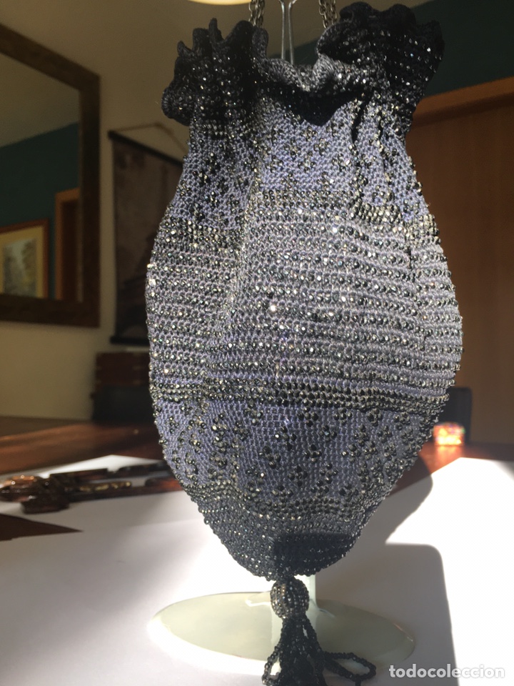 Antig&uuml;edades: Bolso limosnera azabaches. SXIX finales - Foto 4