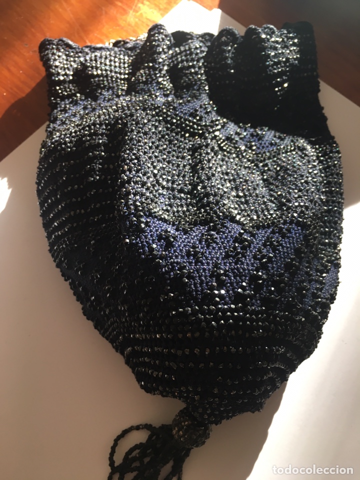 Antig&uuml;edades: Bolso limosnera azabaches. SXIX finales - Foto 1