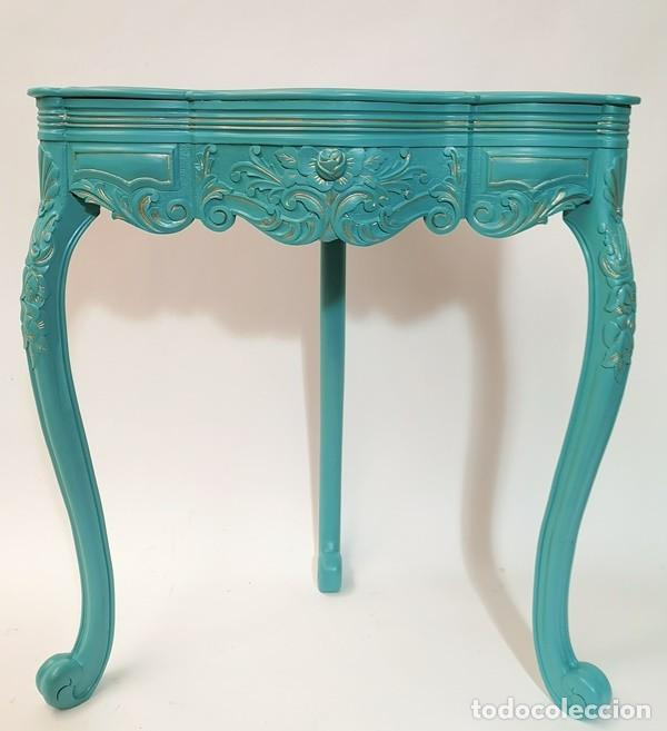 Antig&uuml;edades: Mesa Rinconera Azul - Foto 5