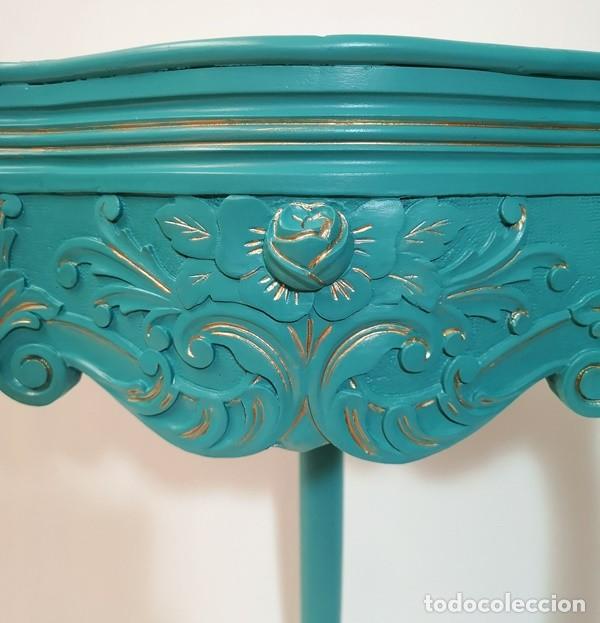 Antig&uuml;edades: Mesa Rinconera Azul - Foto 6