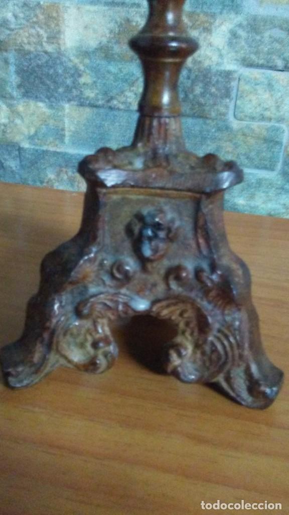 Antig&uuml;edades: CANDELABRO LACADO DE BRONCE - Foto 2