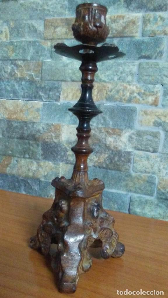Antig&uuml;edades: CANDELABRO LACADO DE BRONCE - Foto 7