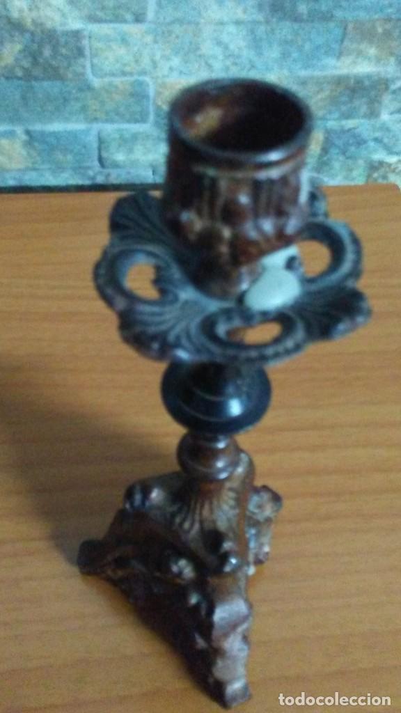 Antig&uuml;edades: CANDELABRO LACADO DE BRONCE - Foto 9