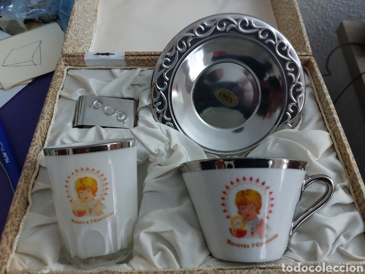 Antig&uuml;edades: Antiguo juego de comuni&oacute;n a&ntilde;os 80 - Foto 1