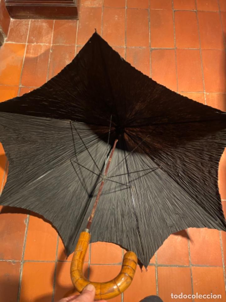 antiguo paraguas de hombre, mango cabeza de per - Compra venta en