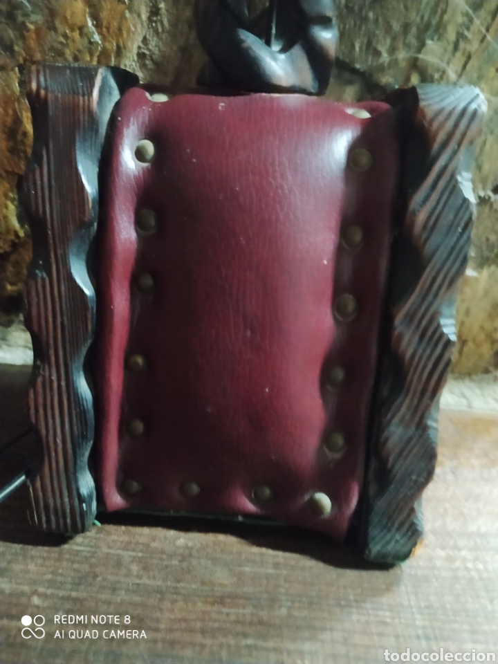Antig&uuml;edades: Lampara de Mesa Antigua de Madera - Foto 8