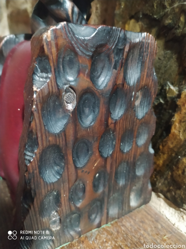 Antig&uuml;edades: Lampara de Mesa Antigua de Madera - Foto 9