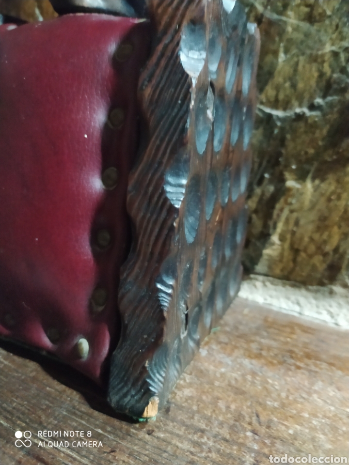 Antig&uuml;edades: Lampara de Mesa Antigua de Madera - Foto 10