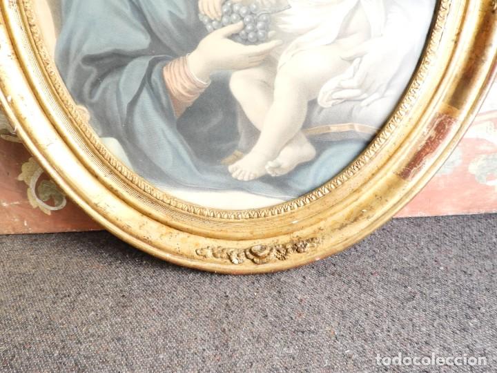 Antig&uuml;edades: CUADRO RELIGIOSO DE MADERA DORADA CON IMAGEN DE LA VIRGEN - Foto 6