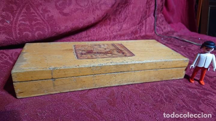 Antig&uuml;edades: CAJA DE MADERA CON DOCE COMPARTIMENTOS P&Agrave;RA SELLOS - Foto 2