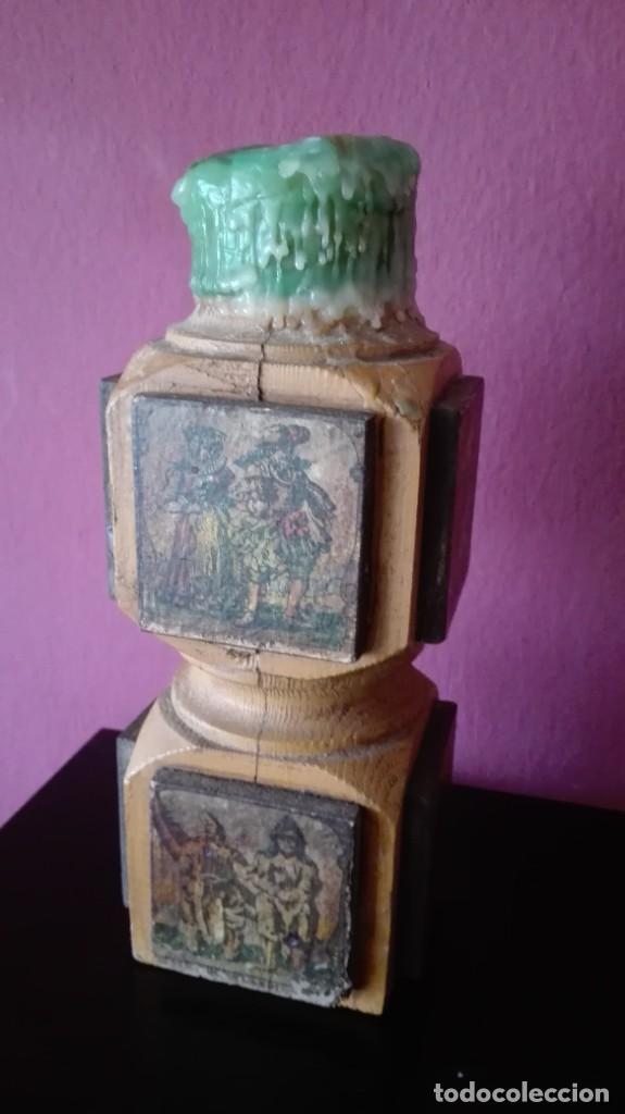 Antig&uuml;edades: PORTAVELA MADERA - Foto 1