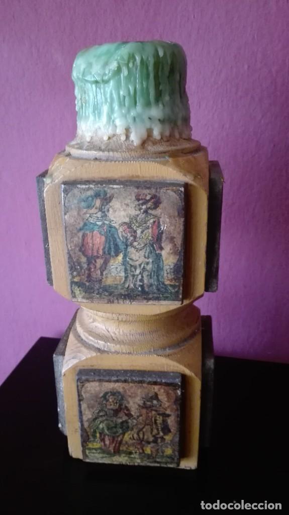 Antig&uuml;edades: PORTAVELA MADERA - Foto 2