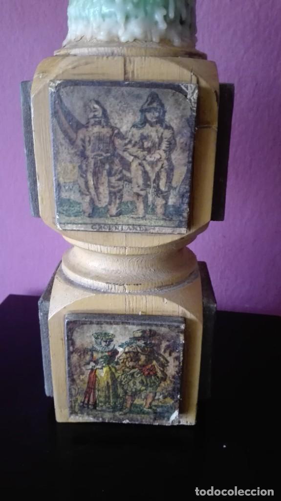 Antig&uuml;edades: PORTAVELA MADERA - Foto 3
