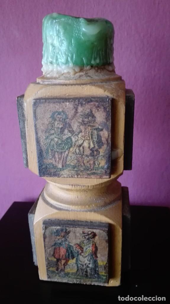 Antig&uuml;edades: PORTAVELA MADERA - Foto 4