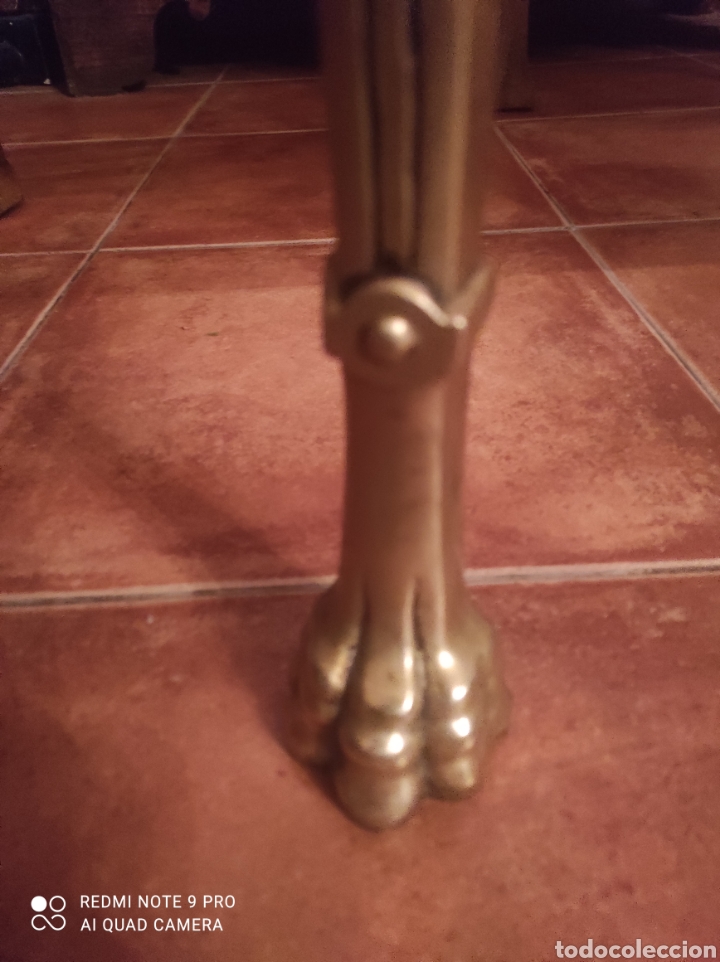 Antig&uuml;edades: Mesa de centro antigua de bronce y cristal - Foto 4