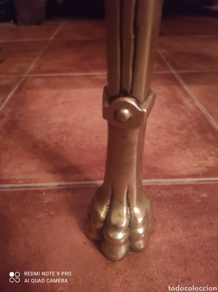 Antig&uuml;edades: Mesa de centro antigua de bronce y cristal - Foto 14
