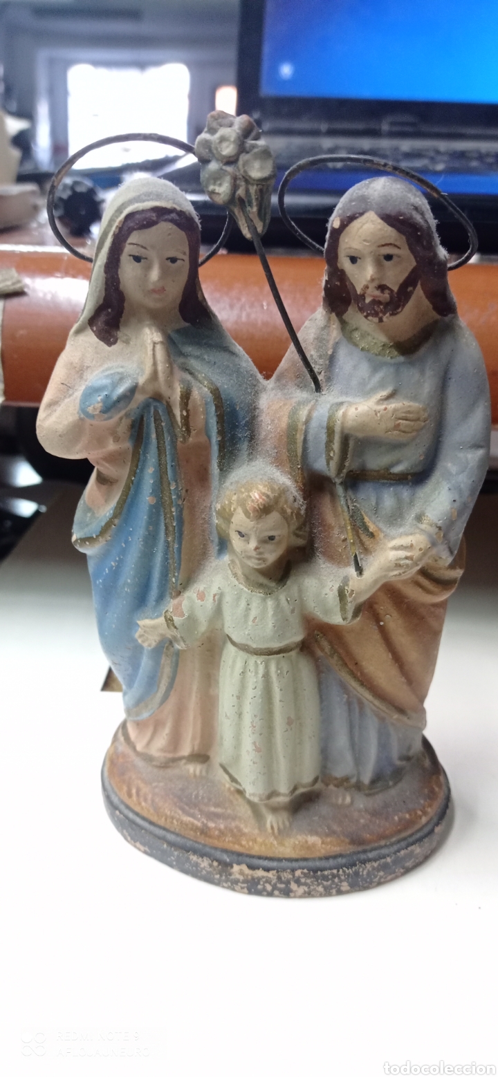 Antig&uuml;edades: Sagrada familia antigua composicion religiosa en terracota medidas 17 cm. altura