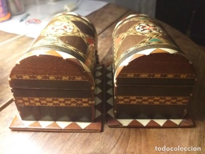 Antig&uuml;edades: Pareja de arca-joyero. Taracea de Granada. - Foto 3