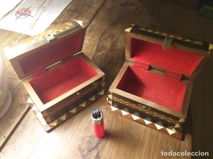 Antig&uuml;edades: Pareja de arca-joyero. Taracea de Granada. - Foto 5