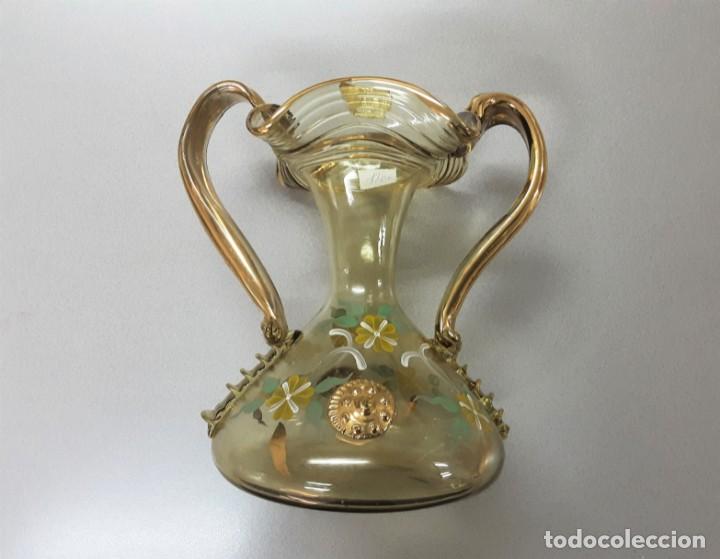 Antig&uuml;edades: Jarr&oacute;n de cristal esmaltado Cirera - Foto 1