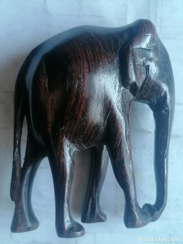 Antiques: PEQUE&Ntilde;A ESCULTURA MADERA, ELEFANTE, MEDIDAS 8 X 3 X 10 CM