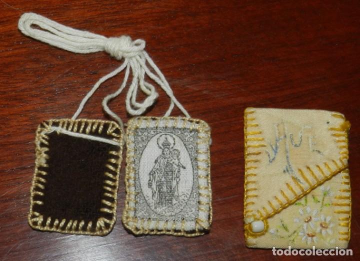 Antig&uuml;edades: ANTIGUO ESCAPULARIO DE LA VIRGEN DEL CARMEN, MIDE 3 X 2,2 CMS. - Foto 1