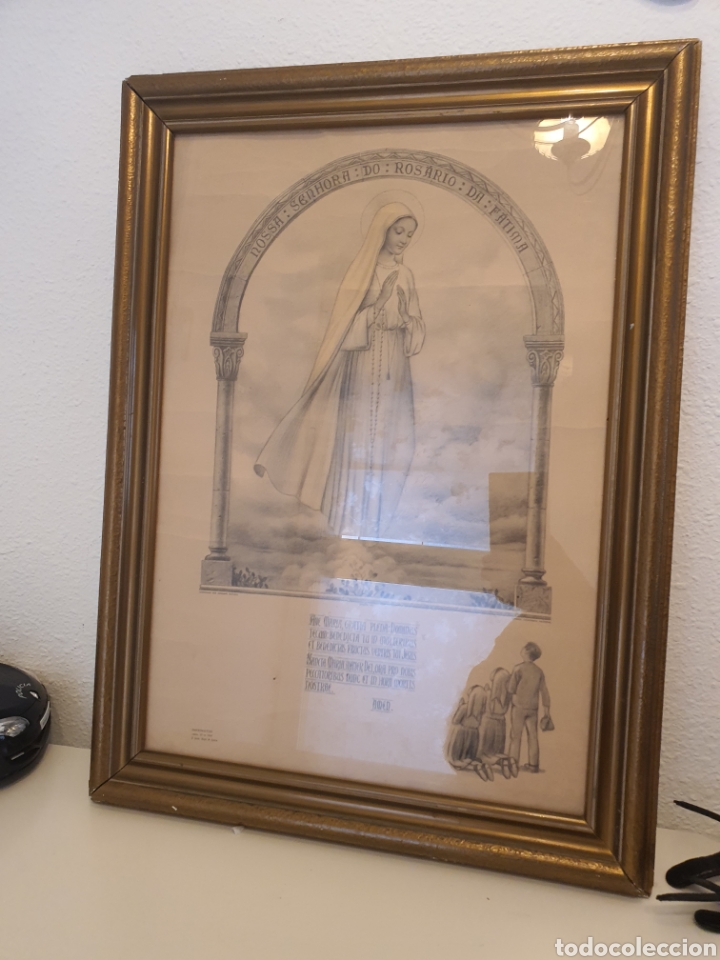 Antiques: Impresi&oacute;n religiosa enmarcada a&ntilde;o 1945.