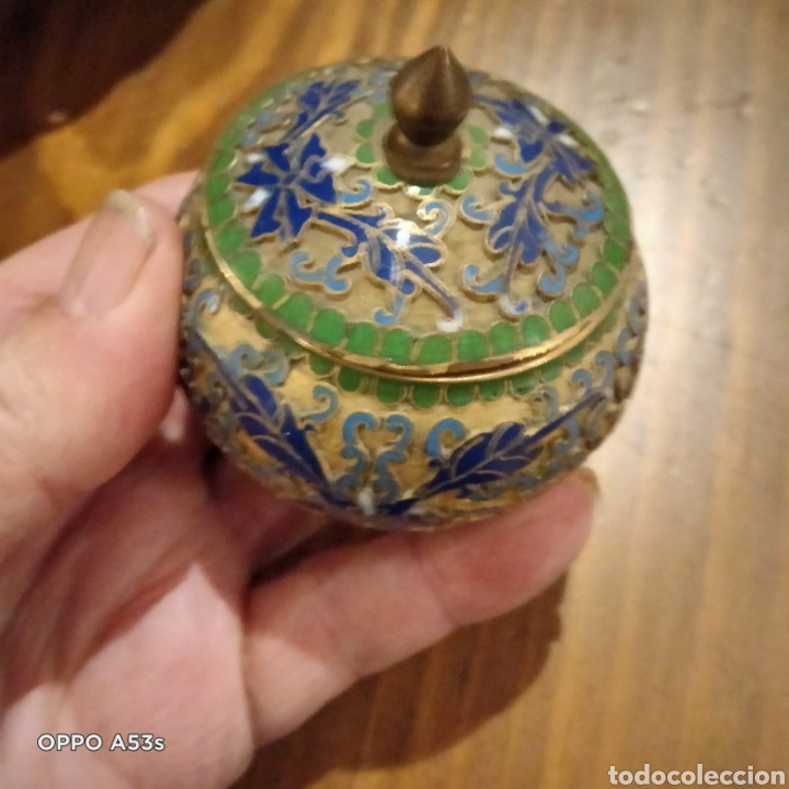 Antig&uuml;edades: Peque&ntilde;o bote cloisonne - Foto 1