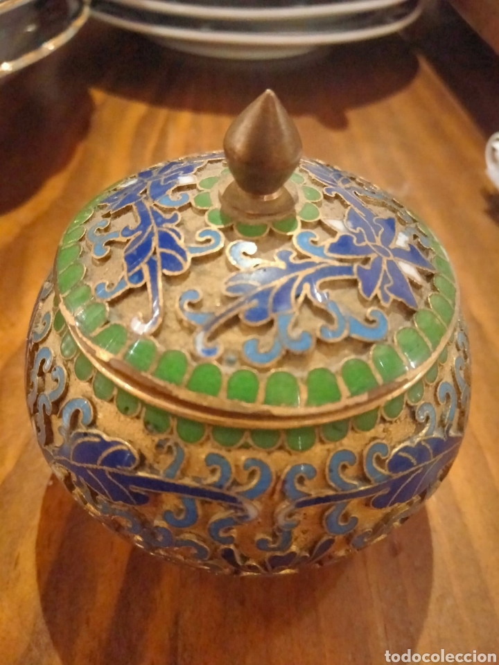 Antig&uuml;edades: Peque&ntilde;o bote cloisonne - Foto 2