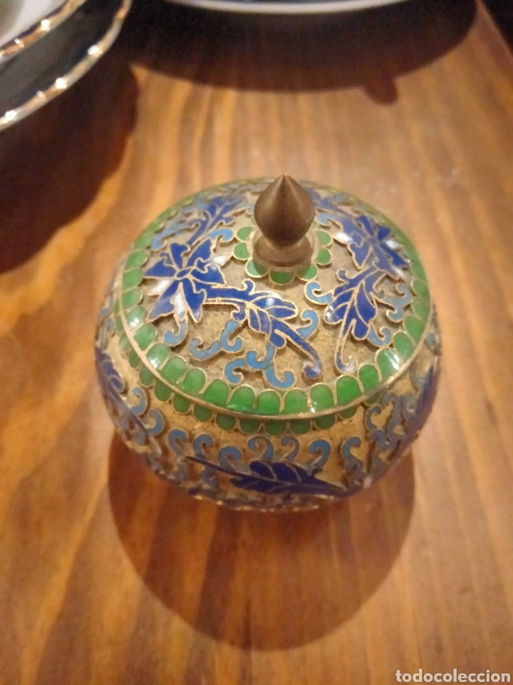 Antig&uuml;edades: Peque&ntilde;o bote cloisonne - Foto 3