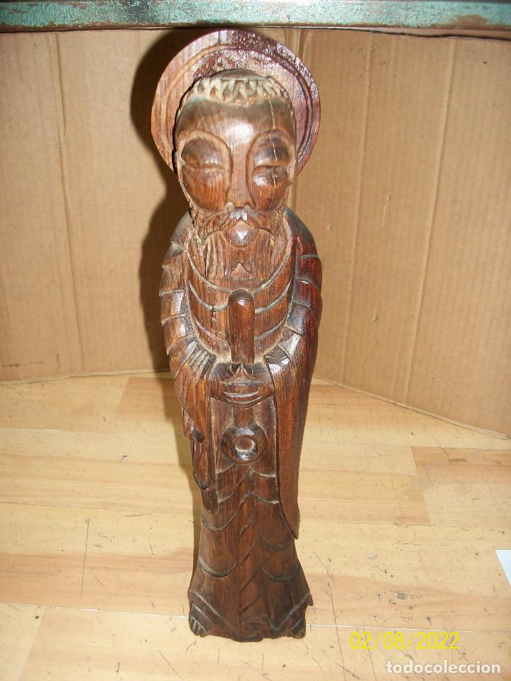 Antig&uuml;edades: ANTIGUA ESTATUA DE SANTO - Foto 1