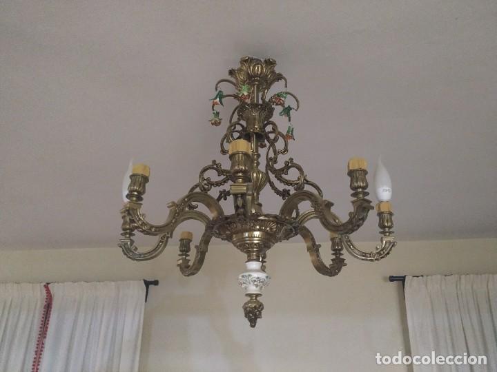 Antig&uuml;edades: Lampara de bronce restaurada - Foto 1