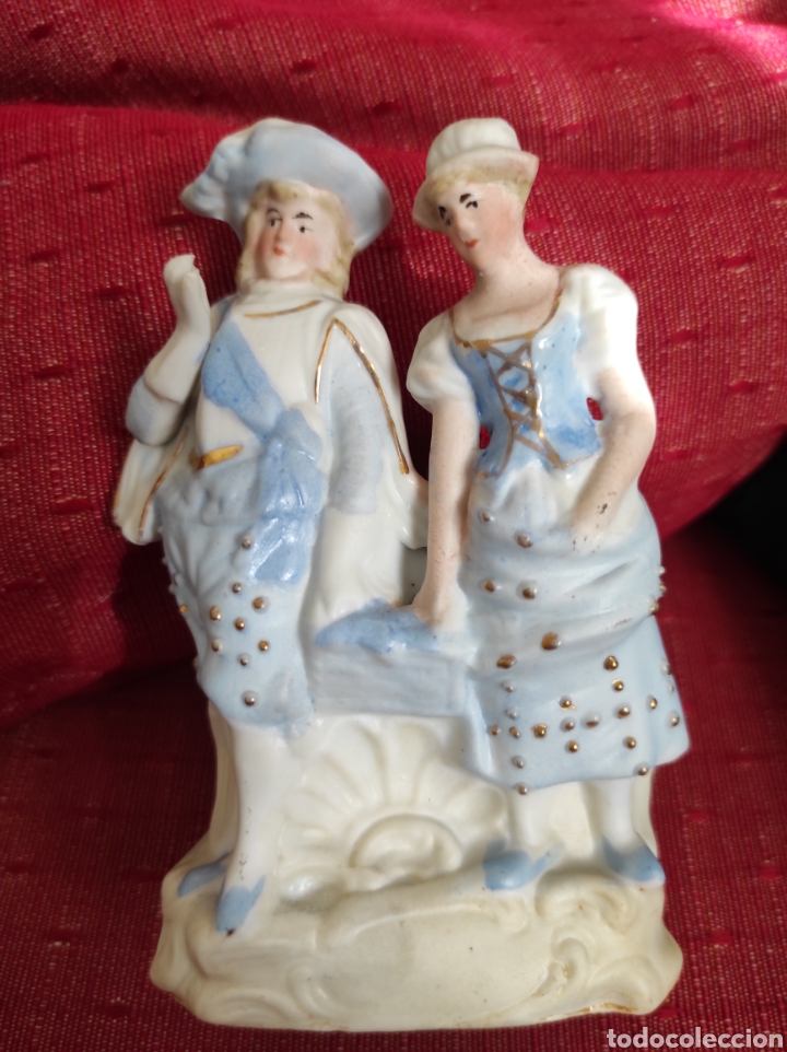 Antig&uuml;edades: Figura biscuit violetero - Foto 4
