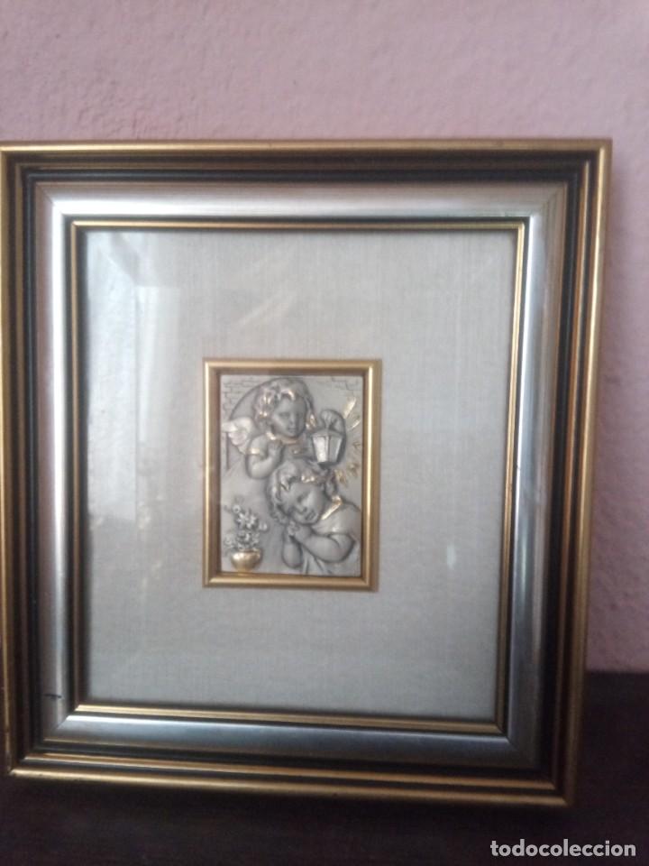 Antig&uuml;edades: Marco con placa en plata - Foto 1