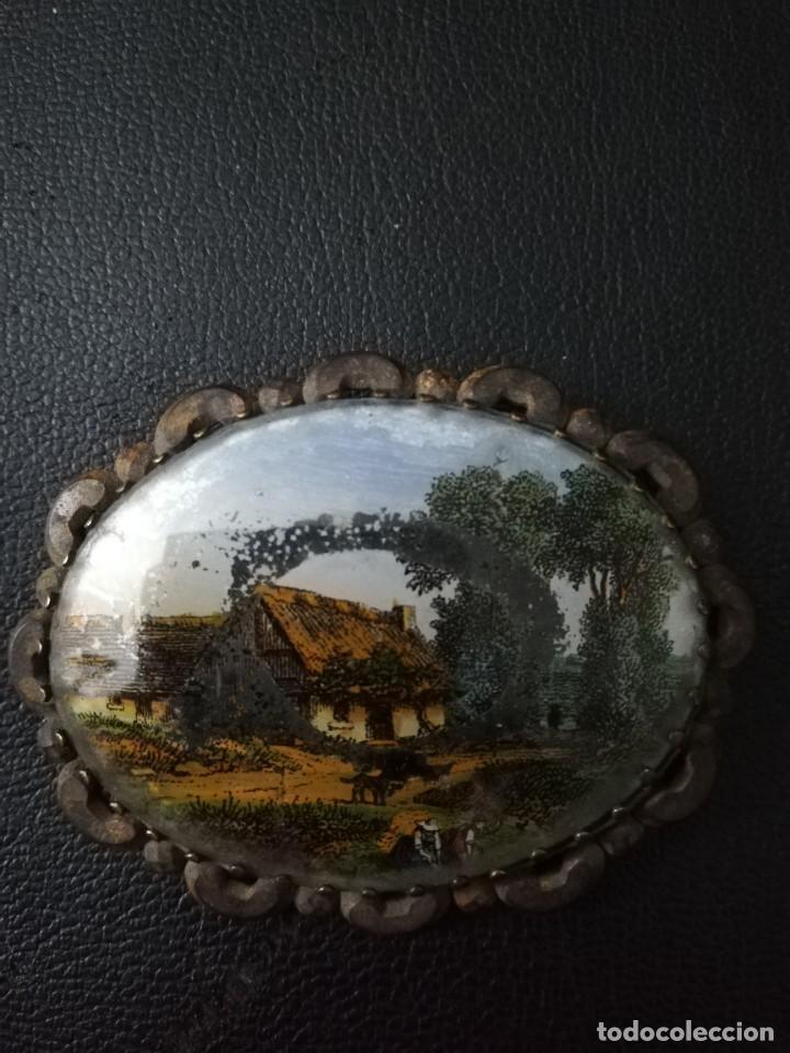 Antig&uuml;edades: BROCHE DE LAT&Oacute;N S. XIX - Foto 2