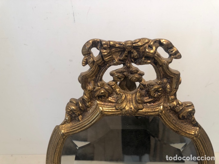Antig&uuml;edades: ESPEJO DE SOBREMESA DE BRONCE. 35CM - Foto 2