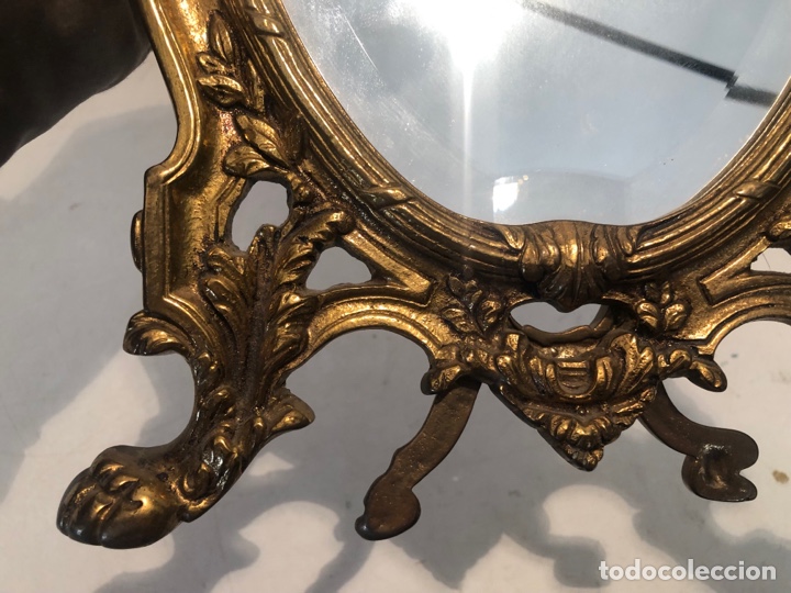 Antig&uuml;edades: ESPEJO DE SOBREMESA DE BRONCE. 35CM - Foto 7