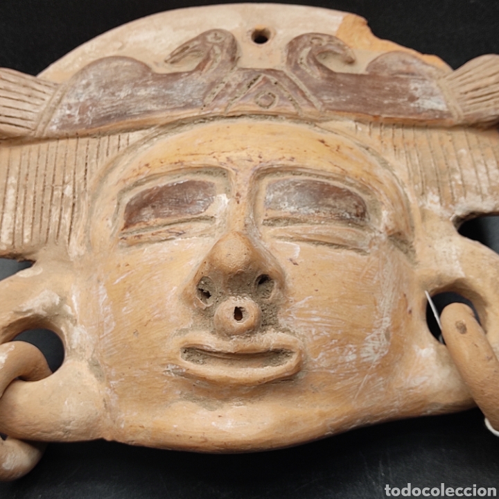 Antig&uuml;edades: M&aacute;scara de barro, azteca. 20 x 17 cms. - Foto 2