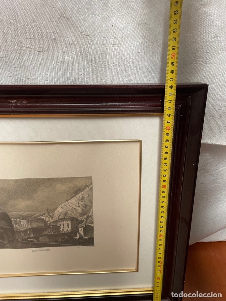 Antig&uuml;edades: CUADRO CON L&Aacute;MINA DE ALBARRACIN - Foto 3