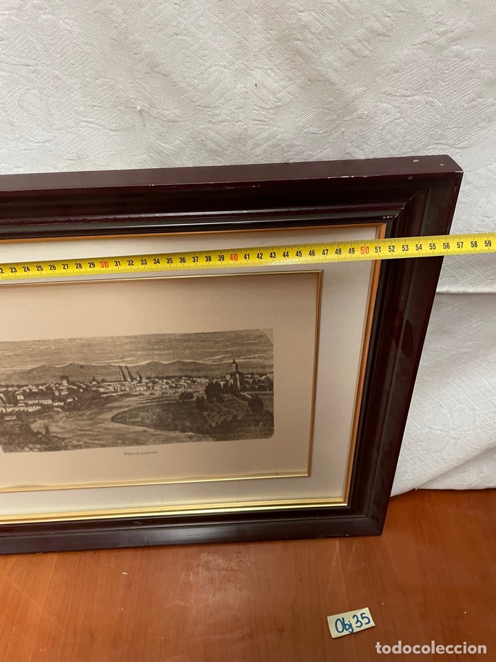 Antig&uuml;edades: CUADRO CON L&Aacute;MINA DE LOGRO&Ntilde;O - Foto 3