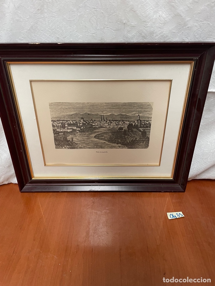 Antig&uuml;edades: CUADRO CON L&Aacute;MINA DE LOGRO&Ntilde;O - Foto 1