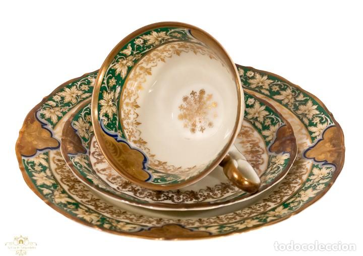Antig&uuml;edades: Taza y sus platos de porcelana alemana Bavaria en muy buen estado de conservaci&oacute;n.