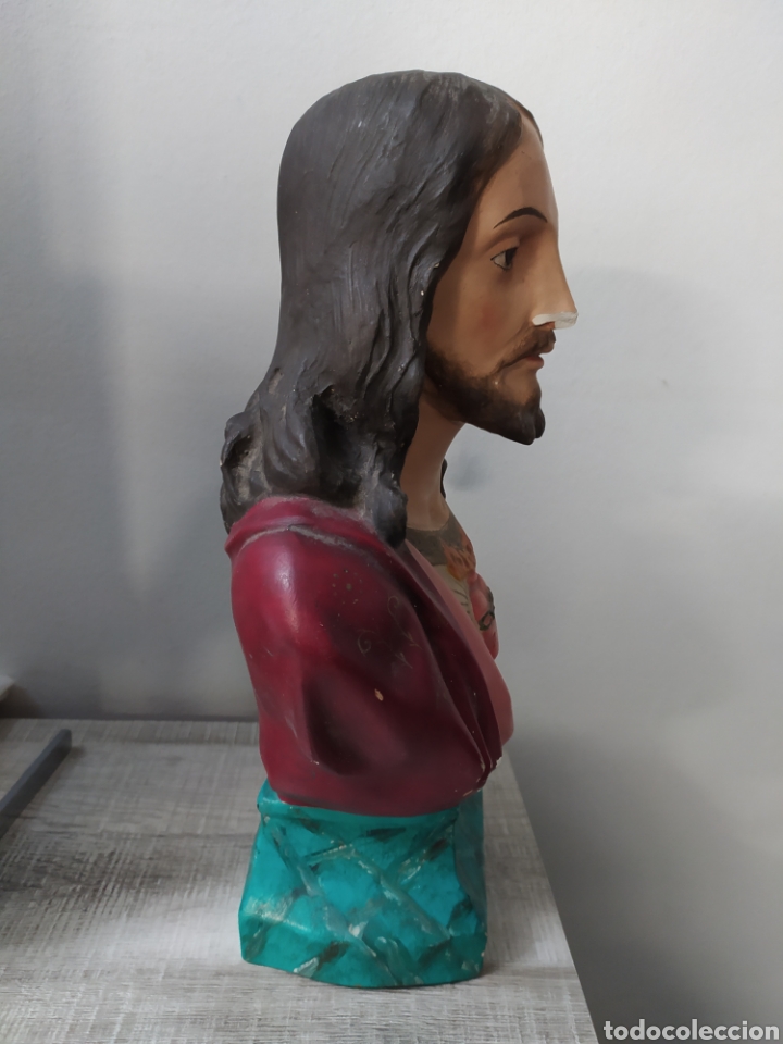 Antig&uuml;edades: Figura de Sagrado Coraz&oacute;n de Jesus. - Foto 2