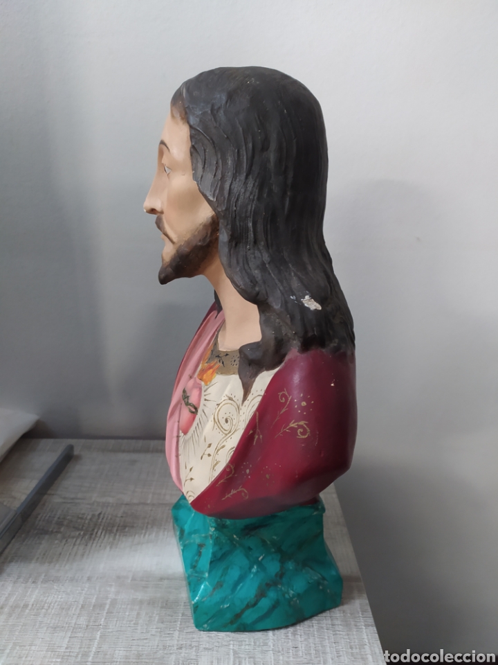 Antig&uuml;edades: Figura de Sagrado Coraz&oacute;n de Jesus. - Foto 3