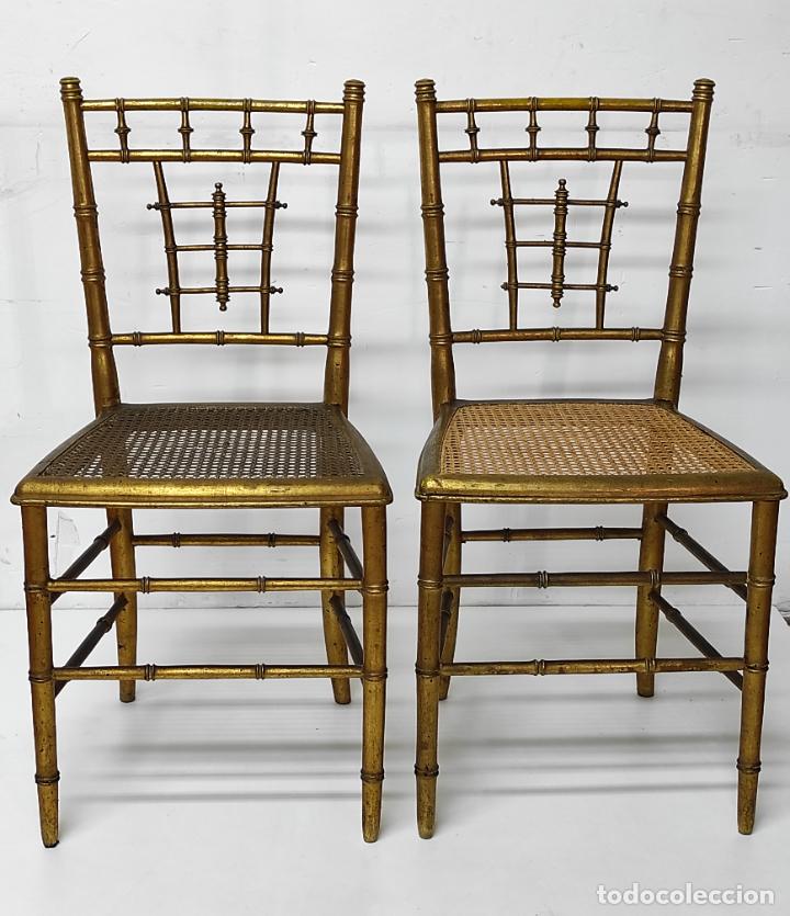 Anfibio Cubeta imperdonable pareja de sillas estilo regencia (regency) - or - Compra venta en  todocoleccion